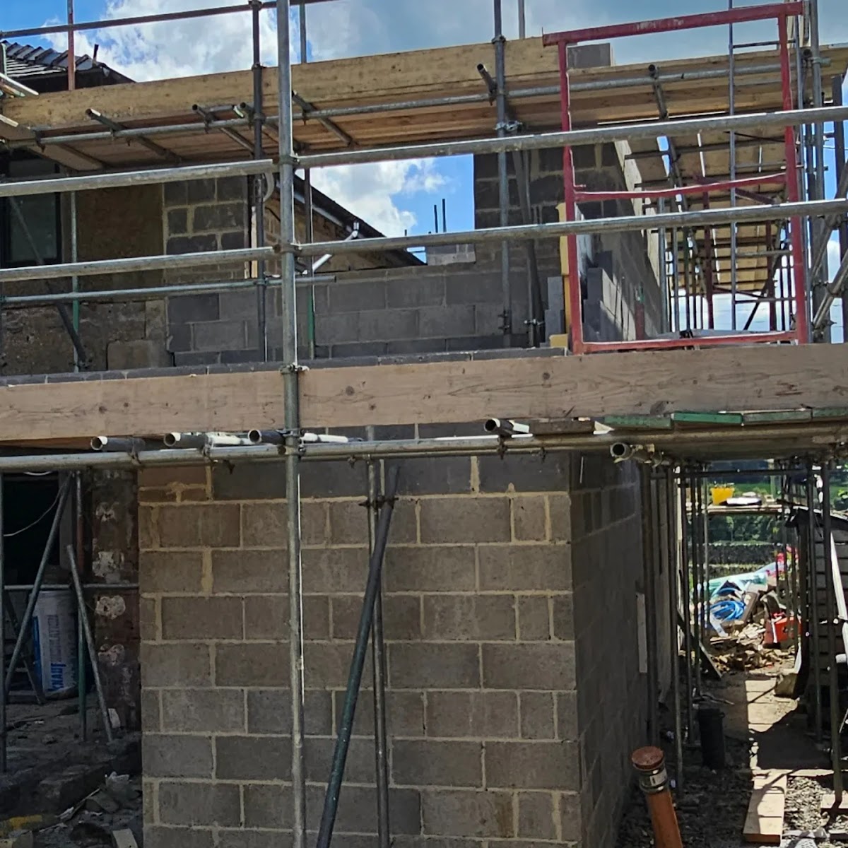 Two-storey extension being built by My Skipton Builder